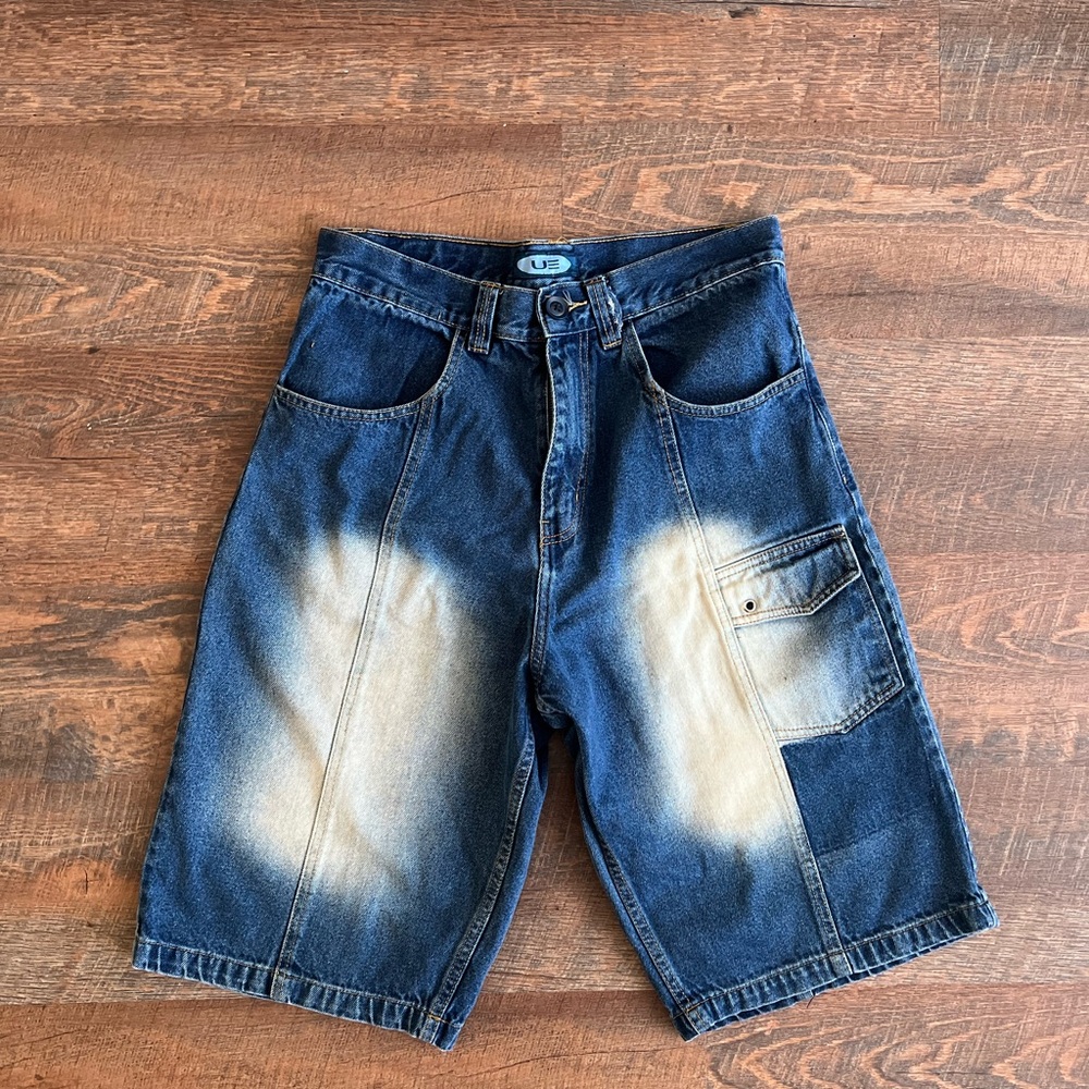 UE Men's Distressed Blue Jean Shorts